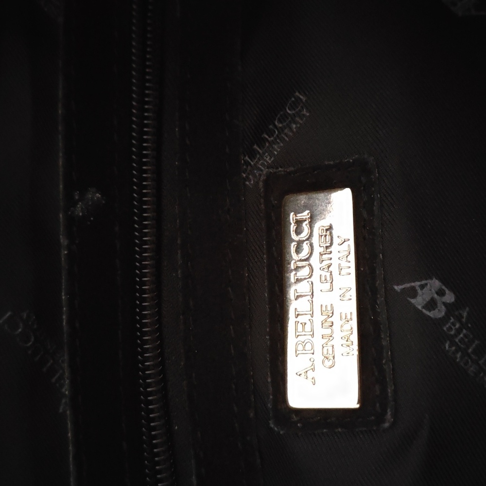 A. Bellucci Studded Italian Leather Satchel Flap Hobo Shoulder Bag - Picture 4 of 7